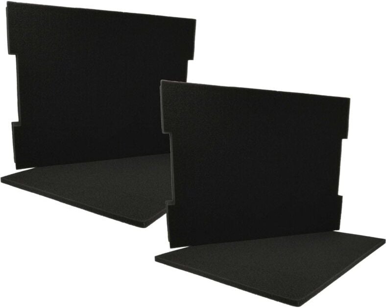 2x Schaumstoffeinlage kompatibel mit Bosch L-Boxx 102 Werkzeugkoffer - vorperforierter Schaumstoff Schwarz - Vhbw