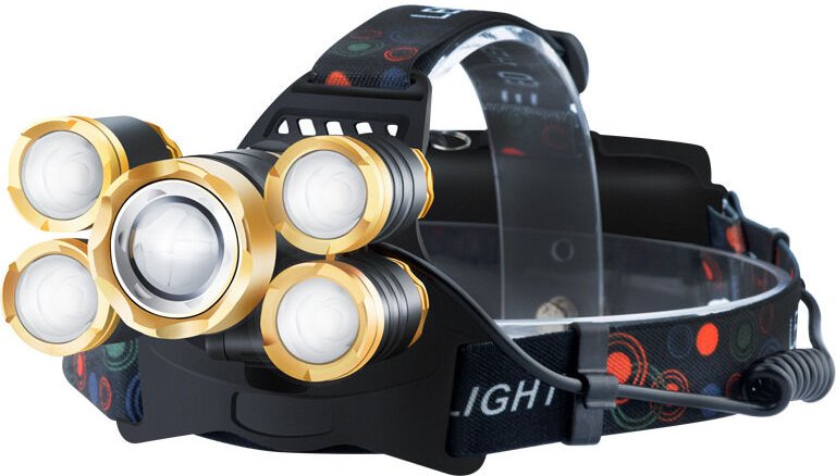 Tonchean - Starkes Licht T6 Hochleistungsscheinwerfer Kopfmontierte Taschenlampe Ultrahelles Nachtangellicht für den Auß...