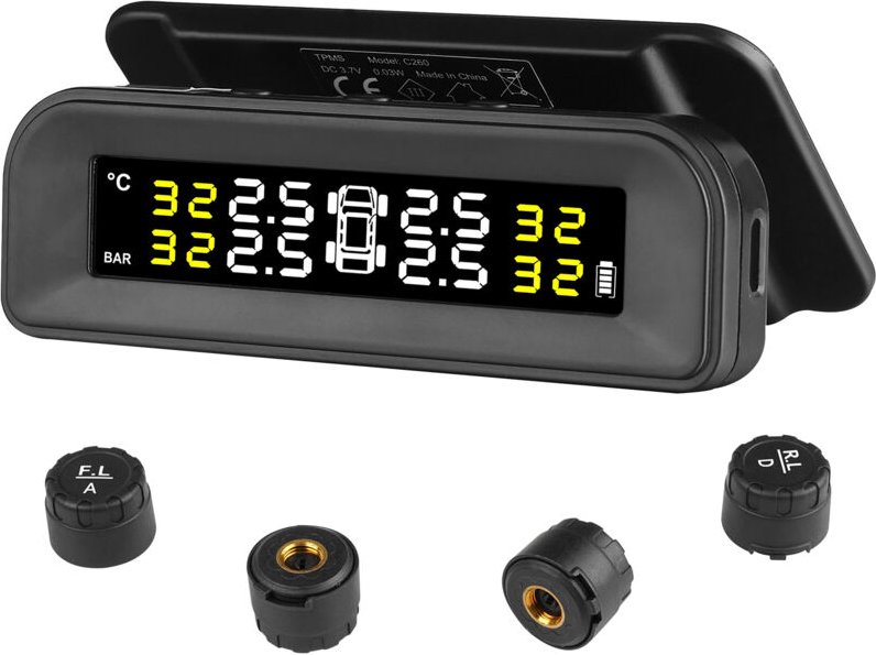 VEVOR Reifendrucküberwachungssystem für Wohnmobile, 7,3–87 psi Anhänger-TPMS, universelles kabelloses Autoalarmsystem, w...