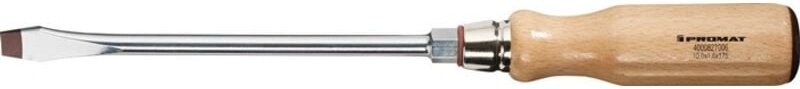 Schraubendreher Schneidenbreite 10 mm Klingenlänge 175 mm Holzgriff Rundklinge mit Sechskantansatz