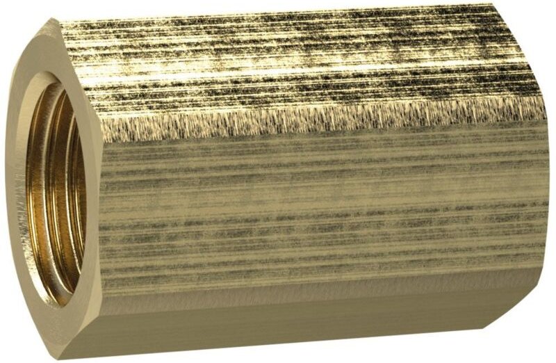 Muffe mit Außensechskant, M5, sw 8, Messing - Riegler