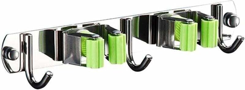 Besen-Organizer, Mop-Halter, Edelstahl-Mopphalter für Küche, Bad, Garten und Büro - Shining House