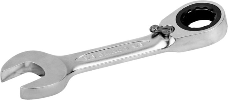 7/16-Knarren-Ring-Maulschlüssel mit Chrom-Finish, kurz, 103 mm - Bahco