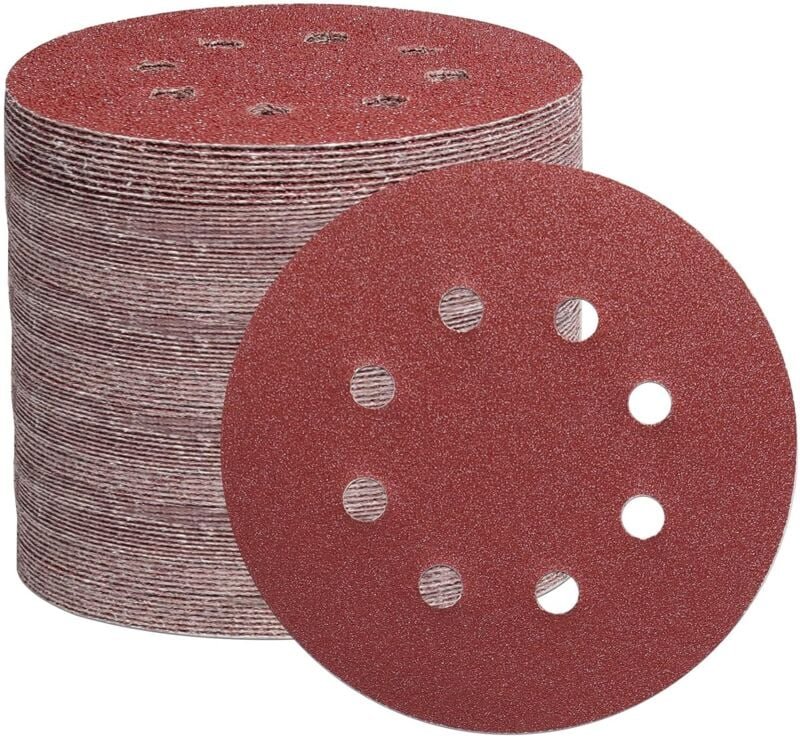 Thumbnail - 105PCS Disque de Ponçage 125mm, Disques a Poncer Papier Abrasifs 8 trous Idéal pour Poncer/Polir pour Ponceuse Excentriq...
