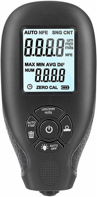 Shining House - Autolack-Schichtdickenmessgerät, tragbares LCD-Digital-Hintergrundbeleuchtungsgerät mit Kalibrierblätter...