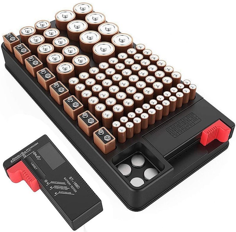 Thumbnail - Tonchean - Batterie-Organizer mit digitalem Batterietester für 110 Batterien unterschiedlicher Größe: aaa, aa, 9 v, c un...
