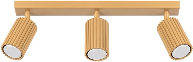 Moderne Deckenleuchte, Goldstreifen, 45 cm, bewegliche geriffelte Strahler für Schlafzimmer, Flur, 3xGU10 10W KARBON Sol...