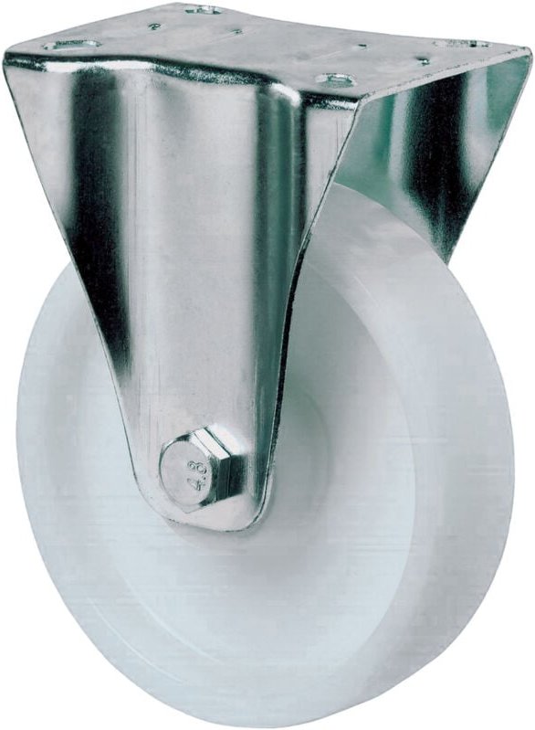 Bs-r Bockrolle 200mm L410.B10 Platte,Kst.weiß,RL