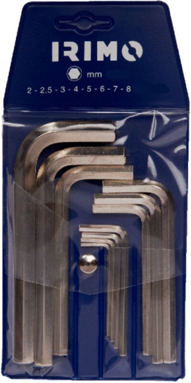 Satz mit 8 Inbusschlüsseln 2-8mm 041071 irimo