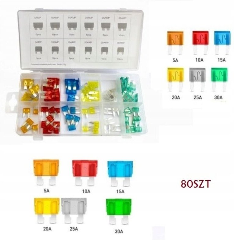 Kfz-Sicherungen Mini-Set 5A-30A 80 Stück
