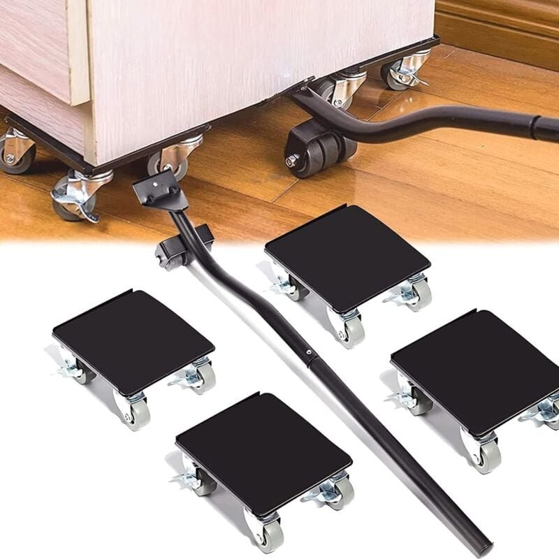 Bewegt Möbel, Rollen für schwere Möbel, 360°-Lenkrollen und Hebestange, Tragfähigkeit bis 400 kg – DKSFJKL