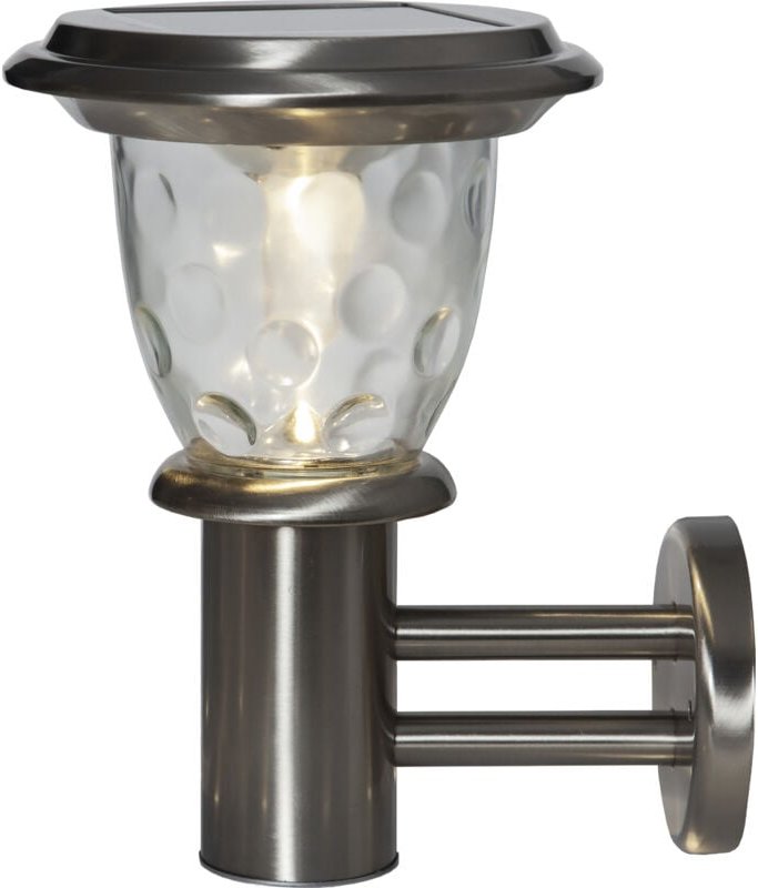 Star Trading Solarwandlaterne Pireus, Wandleuchte, Edelstahl, led, Dämmerungssensor, Warmweiß, Außenbereich, 27 cm