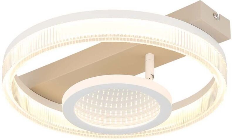 LED Deckenleuchte Deckenlampe Wohnzimmerlampe Metall sandfarben 3D Effekt L36cm