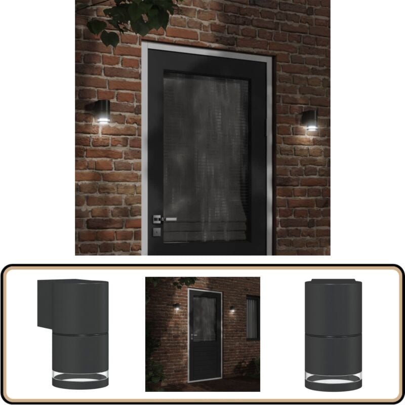 Außenwandleuchte Schwarz Aluminiumdruckguss - Outdoor Wandleuchte - Gartenleuchte - led Wandleuchte - Alu Wandleuchte - ...