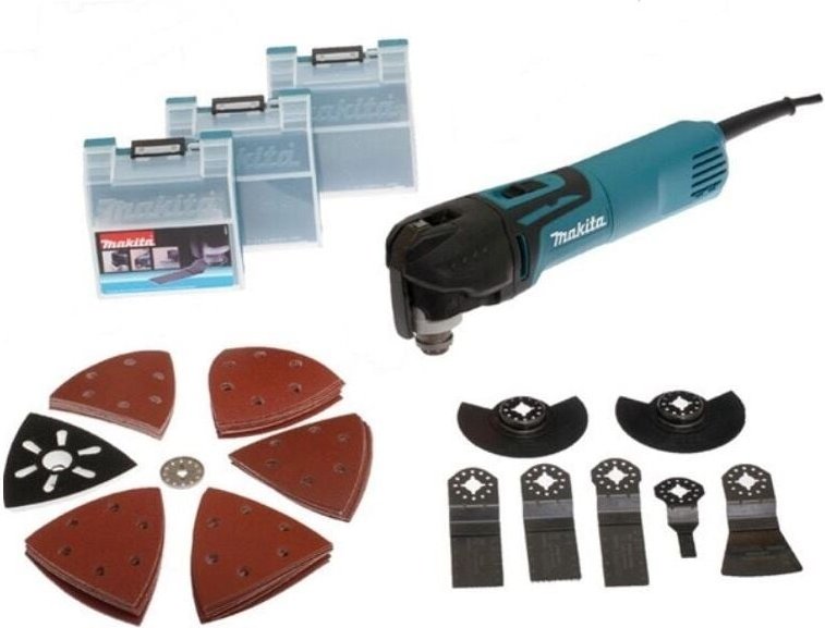 320W Multifunktionsschleifer + Zubehör im mak-pac Koffer - TM3010CX3J - Makita