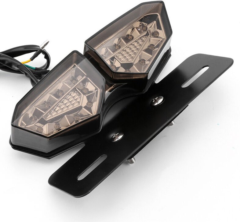 Motorrad RüCklicht Rauch LED Motorrad Bremse Heck Blinker Kennzeichen Integriertes Licht
