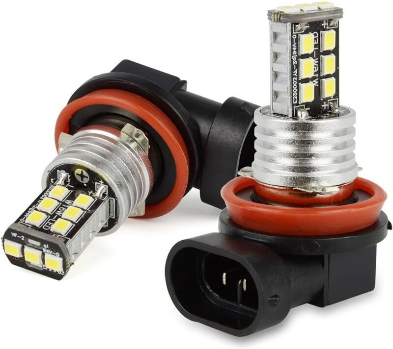 Thumbnail - 2 x H8 H9 H11 Nebelscheinwerfer-Birnen, 15 SMD 2835 LED-Tagfahrlicht-Scheinwerfer, ULTRA-WEISSE LED-BIRNE für Auto-LED-N...