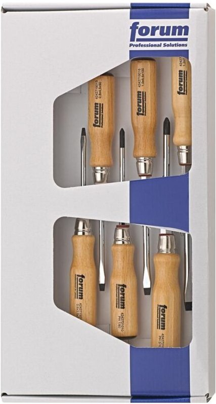 Forum - Schraubendreher-Satz mit Holzheft 6-tlg. für Schlitz/PH