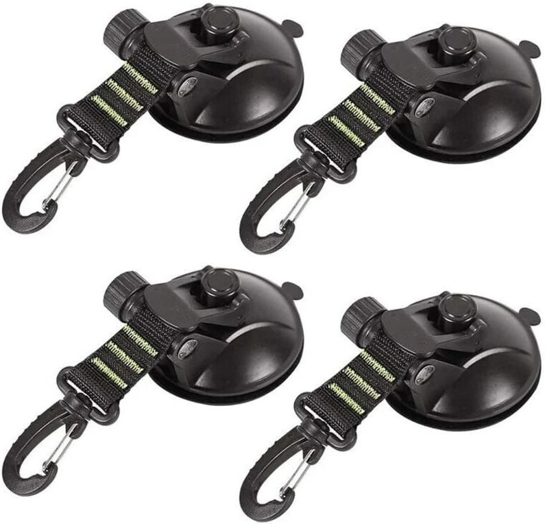 Odipie - 4 Stück Anker-Saugnapf mit Saugnapf-Befestigung, geeignet für Autos, Camping, Planen, Zelte, multifunktionales ...