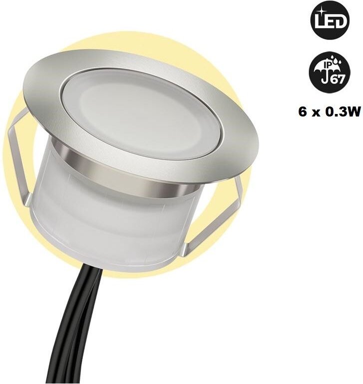 Kit 6 led Bodeneinbaustrahler 0,4W 12V-DC IP67