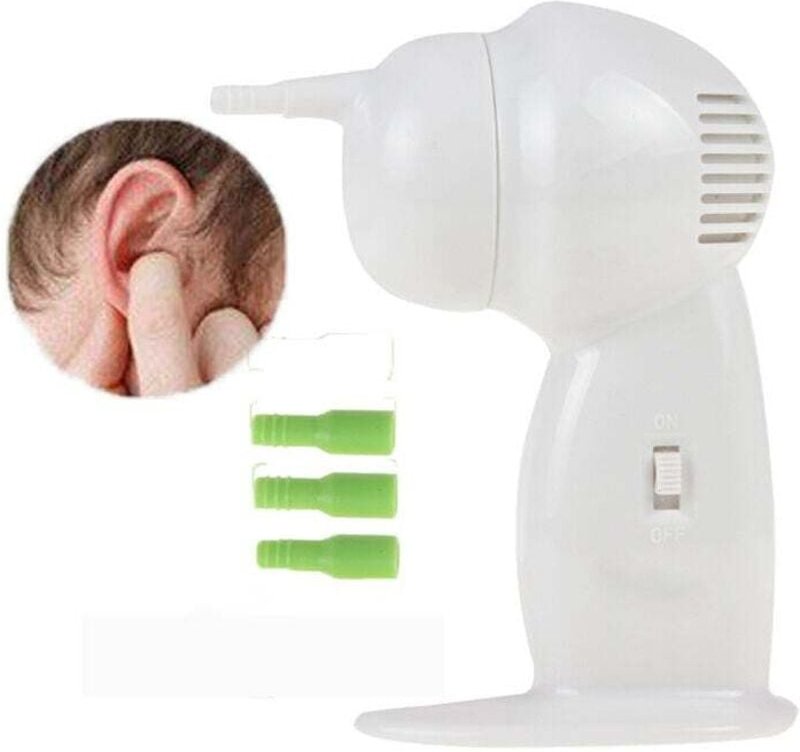 Elektrischer Ohrreiniger – Ohrreinigung – Ohrvakuum – 3 waschbare Silikon-Ersatzaufsätze – Für Babys, Kinder und Erwachs...
