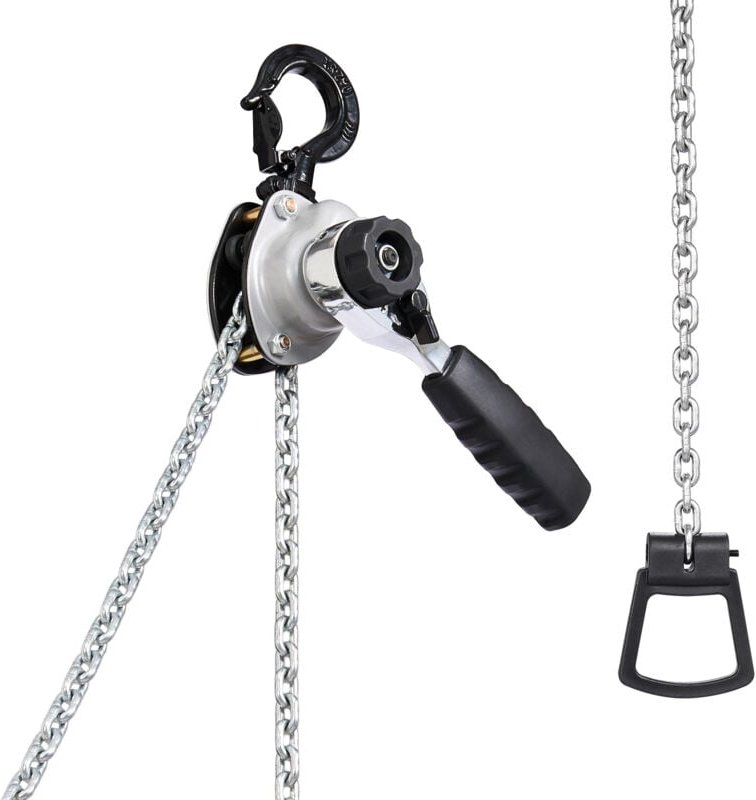 Mophorn Mini-Hebelzug mit 1/2T Kapazität, Handkettenzug, 3 m Hub, G80-Stahllegierungskette und mechanischer Doppelsperrk...
