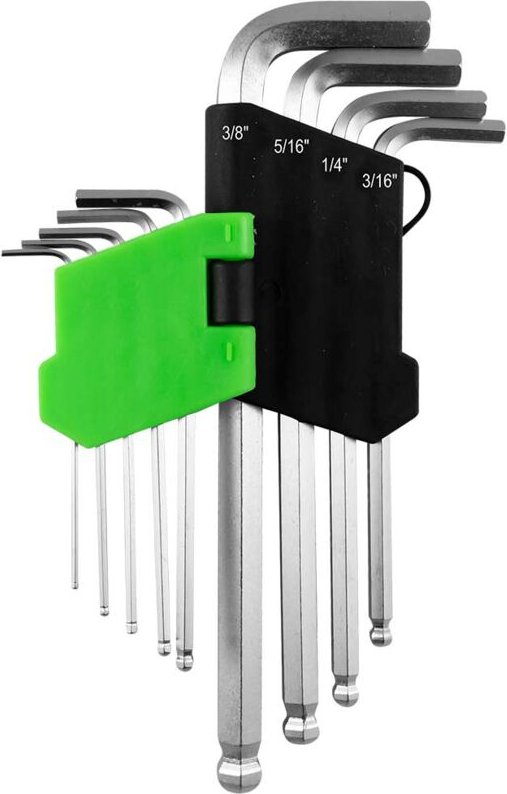 JBM - Satz von 9 Zoll Inbusschlüsseln mit runder Spitze 54005