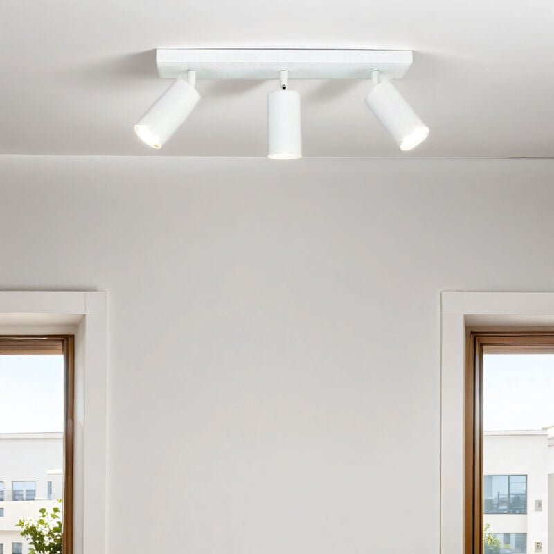 Thumbnail - Deckenspot Metall GU10 verstellbar Weiß 3-flammig länglich Spot Lampe Decke