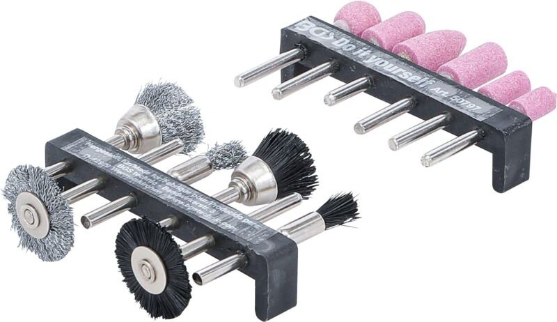Schleifer- und Stahldraht- / Kunststoff-Bürsten-Satz 12-tlg.