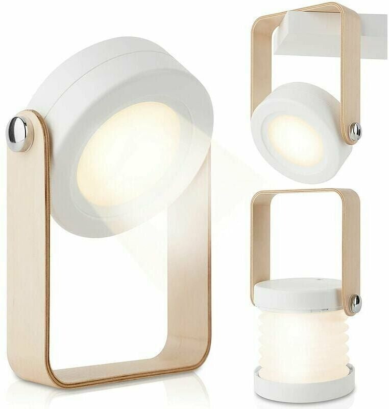 Rosemary - Wiederaufladbare LED-Laterne, 2000 mAh, dimmbar, multifunktionale tragbare Lampe für Schlafzimmer, Wohnzimmer...