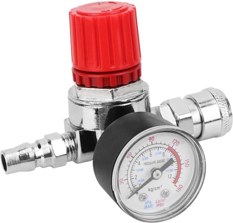 Druckregler-Steuerventil-Messgerät, mit Stecker/Buchse, Sicherheitsventil-Verkleidungsset für Luftkompressor, Druckregle...