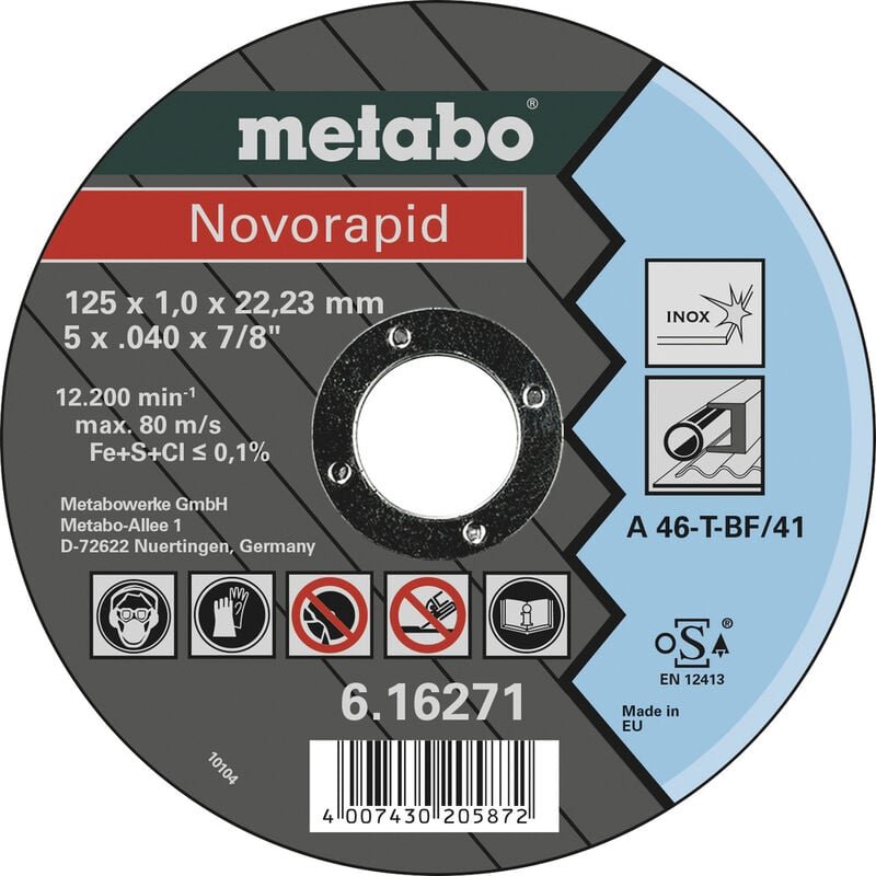 Thumbnail - Metabo - novorapid 616271000 Trennscheibe gerade 125 mm 1 St. inox