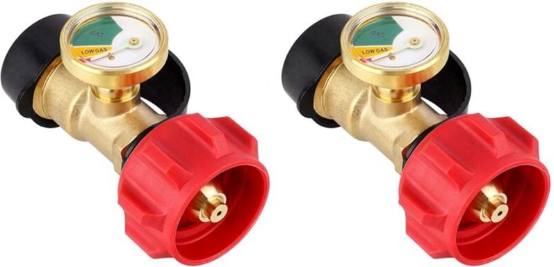 Tlily - 2X Propantankanzeige Füllstandsanzeiger Lecksucher Gasdruckmesser, Universell für Gasgrill, Laterne, Heizung