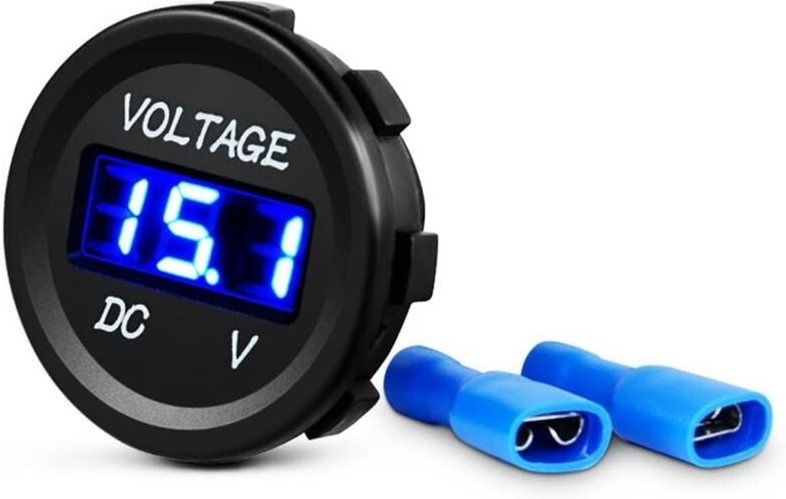 DC 12V LED-Panel Digital Spannungsmesser Anzeige Voltmeter für Boot Marine Fahrzeug Motorrad LKW ATV UTV Blau