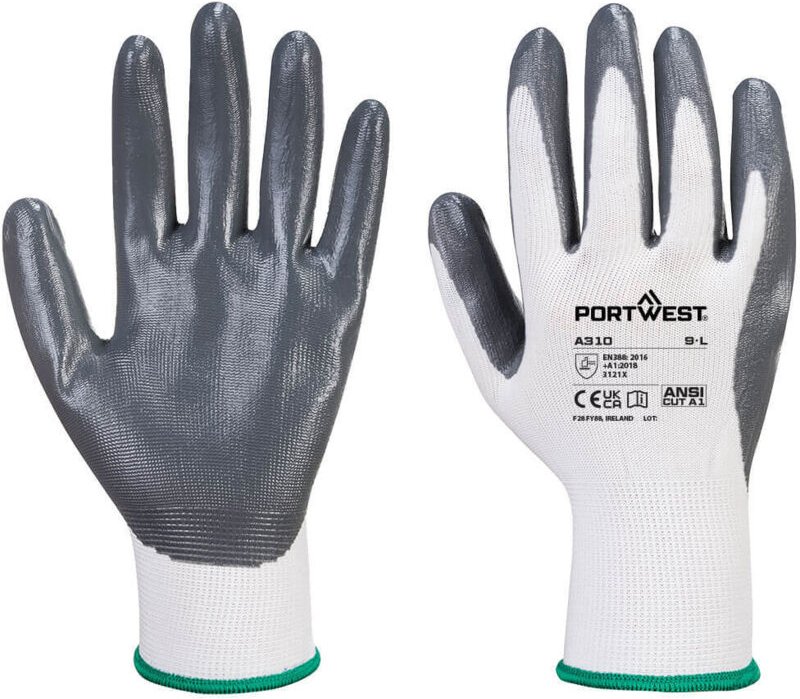 Flexo Grip Nitrilbeschichtete Handschuhe Grau/Weiß 2XL - Größe 11