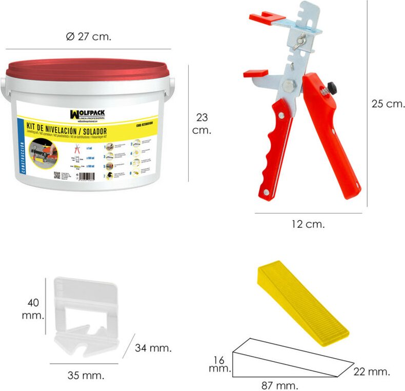Kit Nivelador Solador (Pistola, calzos y cuñas)