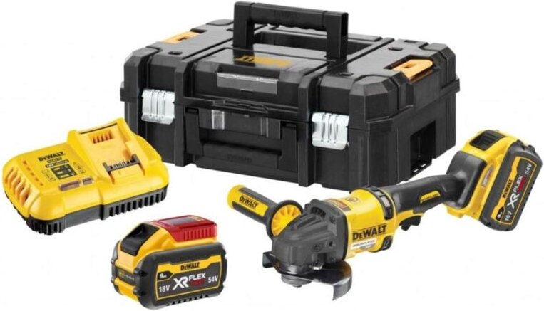 Werkzeuge - 54V Akku-Winkelschleifer 125 mm, 2x Akku 9,0 Ah flexvolt, Ladegerät DCG418X2 - Dewalt