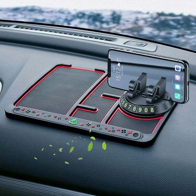 Thumbnail - Armaturenbrettablage fürs Auto, 4-in-1-Antirutschmatte fürs Auto, Telefonhalterung