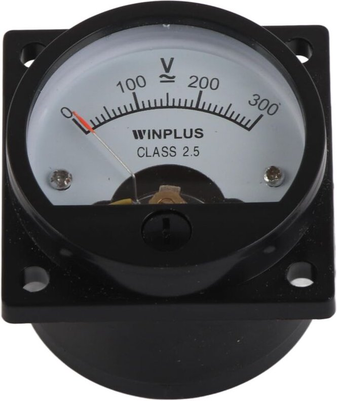 Analoges Anzeigeinstrument Rund Voltmeter ABS Amperemeter Messgerät Zum Messen von SO‑45 AC 0‑300 V Rund Schwarz