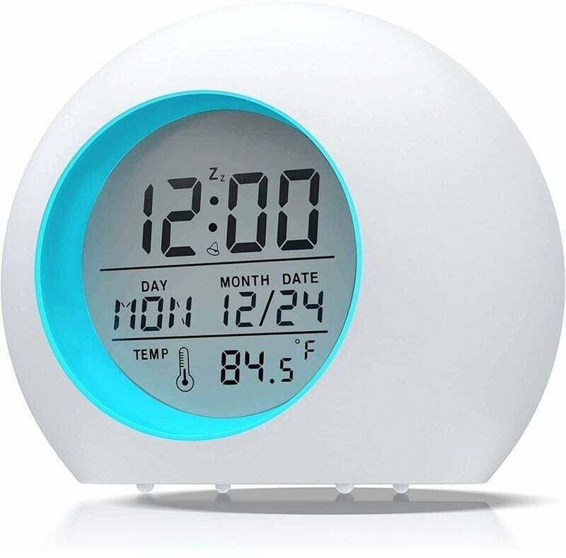 Digitaler Wecker für Kinder, LED-Wecker für Kinder, 7 Farben, Schlummerfunktion mit Nachtlicht für Mädchen und Jungen