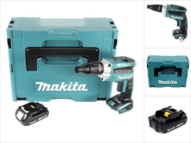 Makita DFS 251 Y1J 18 V Li-Ion Trockenbauschrauber Brushless im Makpac mit 1x BL1815N 1,5 Ah Akku, ohne Ladegerät