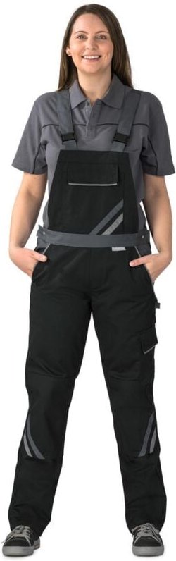 Planam Highline Damen Latzhose schwarz/schiefer/zink 42