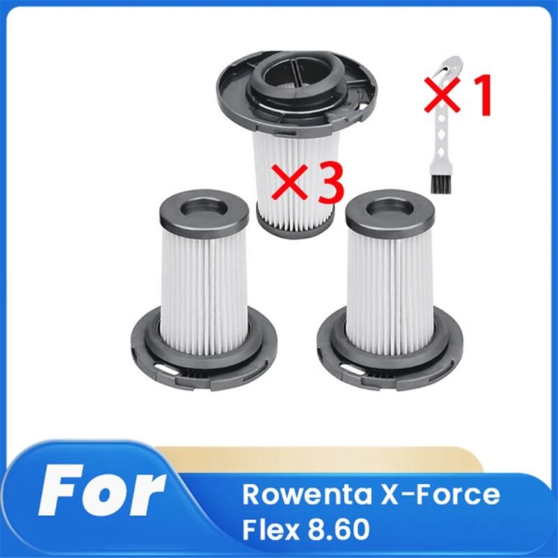 3-teilige HEPA-Filter mit Reinigungsbürste für X-Force Flex 8.60