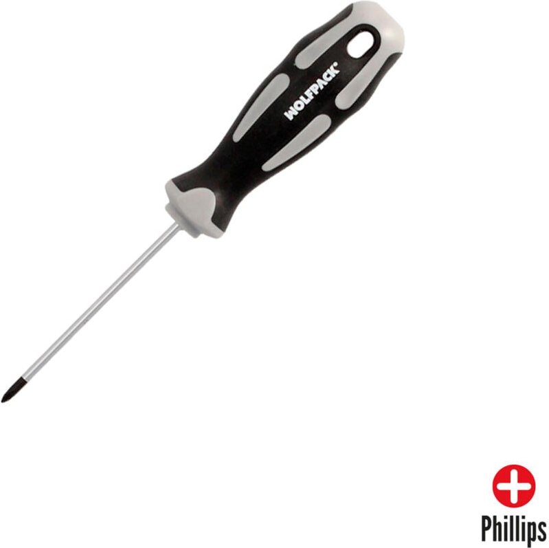 Kreuzschlitzschraubendreher ph 0 Ø3,0 x 75 mm S2-Stahl und TPR-Griff – DIN5262