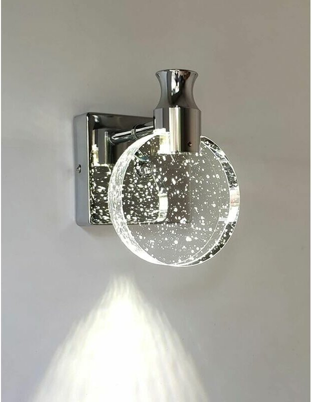 Kristall-Wandleuchte, luxuriöse Innenwandleuchte im nordischen Stil, kreative runde Wandleuchte für Schlafzimmer, Nachtt...