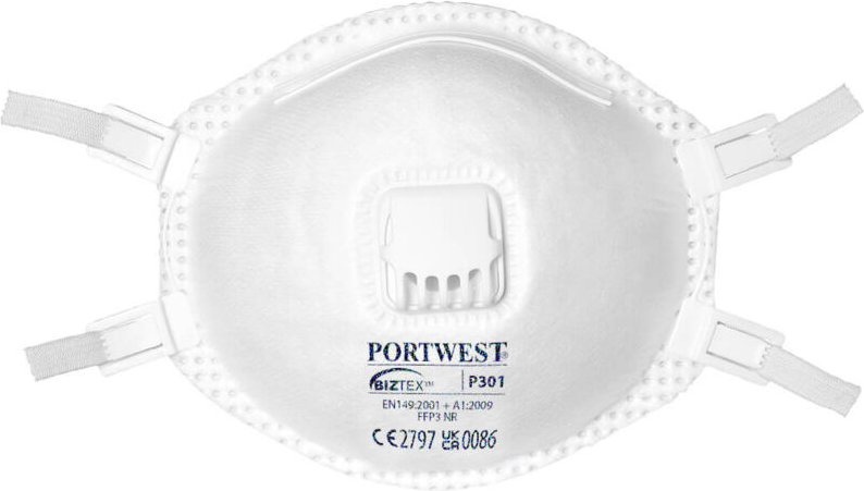 FFP3-Maske mit Ventil (10 Stück) - Weiß - Portwest