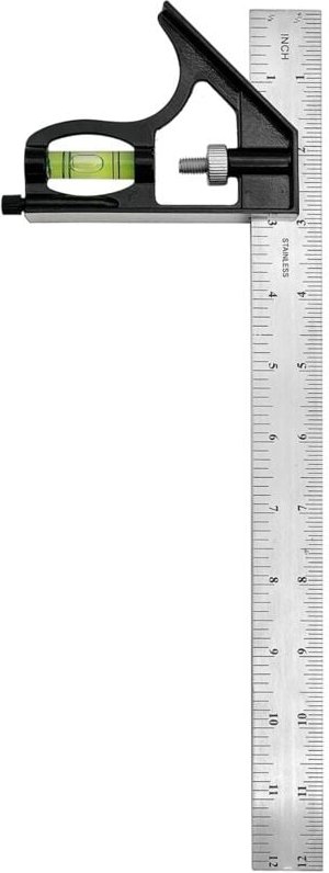 Thumbnail - Csparkv - 12-Zoll-Kombinationswinkel, 45-90-Grad-Markierung, Tischler-Messwerkzeuge, Kombinationswinkel-Set, Metalllinea...
