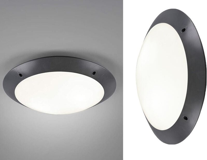 Led Außendeckenleuchte Wandlampe rund in Anthrazit - 33 cm