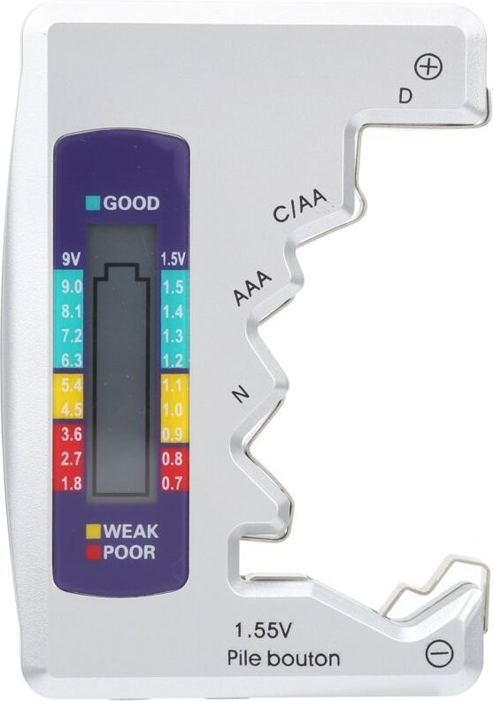 Digitaler Batterietester, Kapazittsprüfer für C/D/9V/AA/AAA/1,5V Lithium-Stromversorgungsmessung