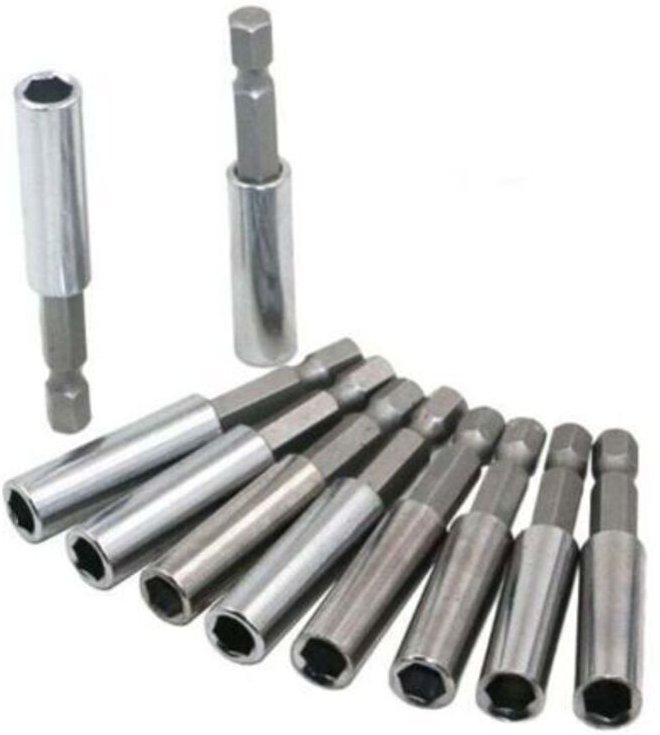 Magnetischer Bithalter im Angebot – 10-teiliges Set – 1/4"-Sechskant-Schraubendreher-Bit-Verlängerung – 60-mm-Schaft – E...